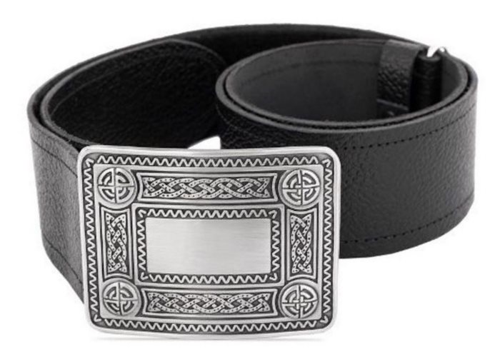 Cinturones para Kilt: Cinturón negro con hebilla